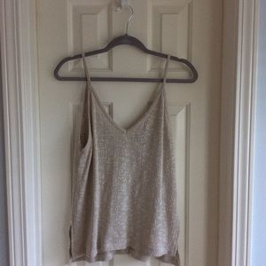 Tan knitted tank top